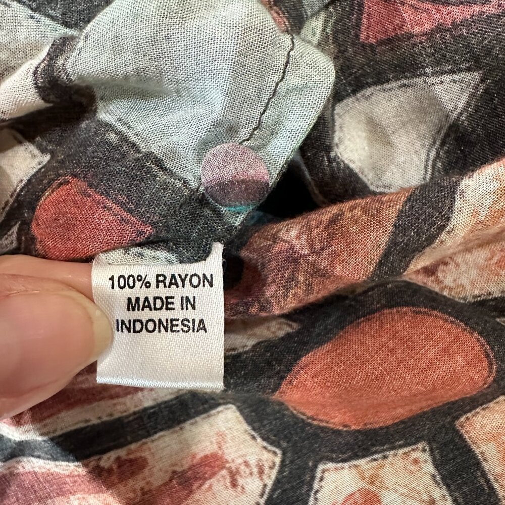 Milo's Boho Patterned Asymmetrical Blouse Top Tun… - image 8